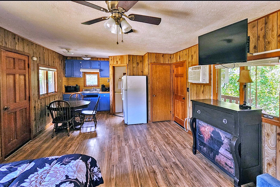 Woodside Cabin Living Area & Kitchen